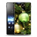 Дизайнерский пластиковый чехол для Sony Xperia TX Новогодние шары