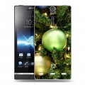 Дизайнерский пластиковый чехол для Sony Xperia S Новогодние шары