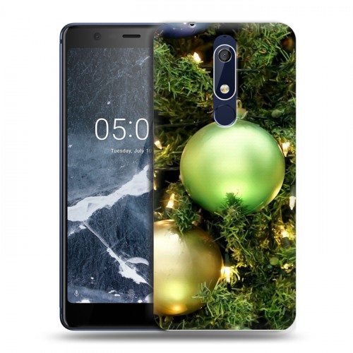 Дизайнерский пластиковый чехол для Nokia 5.1 Новогодние шары