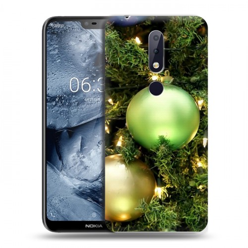 Дизайнерский силиконовый чехол для Nokia 6.1 Plus Новогодние шары