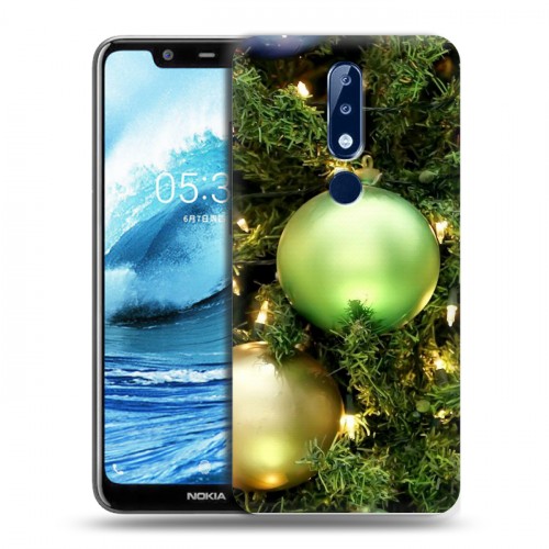 Дизайнерский силиконовый чехол для Nokia 5.1 Plus Новогодние шары