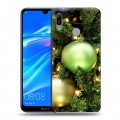 Дизайнерский пластиковый чехол для Huawei Y6 (2019) Новогодние шары