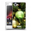 Дизайнерский пластиковый чехол для Sony Xperia L Новогодние шары