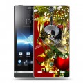 Дизайнерский пластиковый чехол для Sony Xperia S Новогодние шары