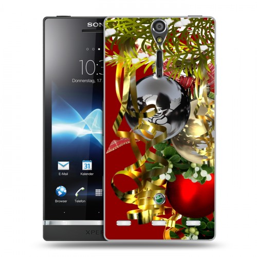 Дизайнерский пластиковый чехол для Sony Xperia S Новогодние шары