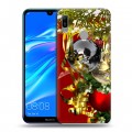 Дизайнерский пластиковый чехол для Huawei Y6 (2019) Новогодние шары