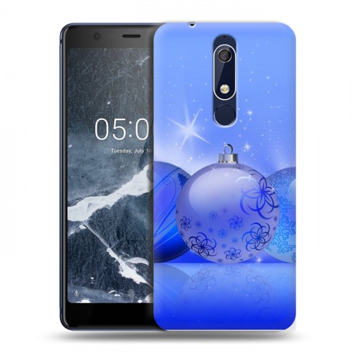 Дизайнерский пластиковый чехол для Nokia 5.1 Новогодние шары