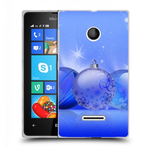 Дизайнерский пластиковый чехол для Microsoft Lumia 435 Новогодние шары