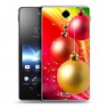 Дизайнерский пластиковый чехол для Sony Xperia TX Новогодние шары