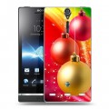 Дизайнерский пластиковый чехол для Sony Xperia S Новогодние шары