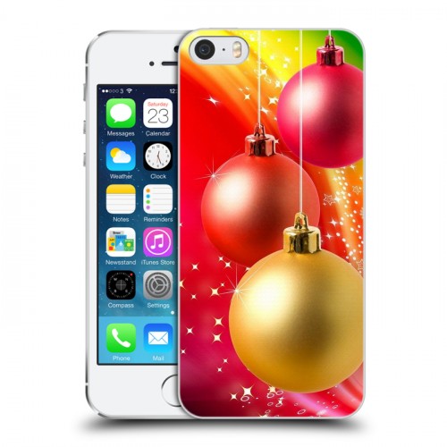 Дизайнерский пластиковый чехол для Iphone 5s Новогодние шары