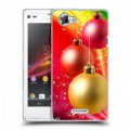 Дизайнерский пластиковый чехол для Sony Xperia L Новогодние шары