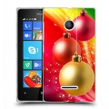 Дизайнерский пластиковый чехол для Microsoft Lumia 435 Новогодние шары