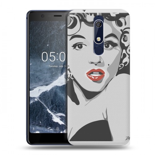 Дизайнерский пластиковый чехол для Nokia 5.1 Мерлин Монро