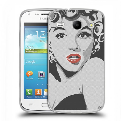 Дизайнерский пластиковый чехол для Samsung Galaxy Core Мерлин Монро