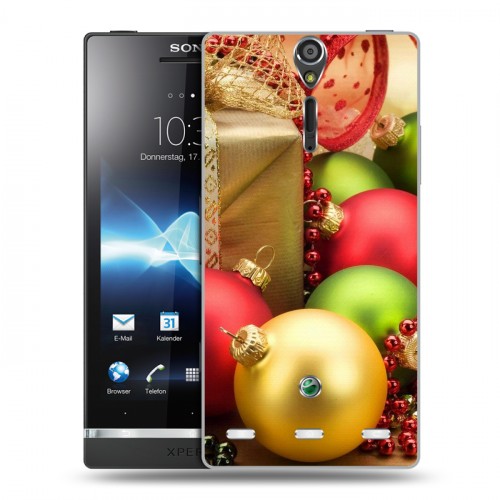 Дизайнерский пластиковый чехол для Sony Xperia S Новогодние шары