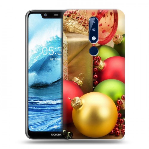 Дизайнерский силиконовый чехол для Nokia 5.1 Plus Новогодние шары