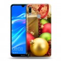 Дизайнерский пластиковый чехол для Huawei Y6 (2019) Новогодние шары