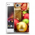 Дизайнерский пластиковый чехол для Sony Xperia L Новогодние шары