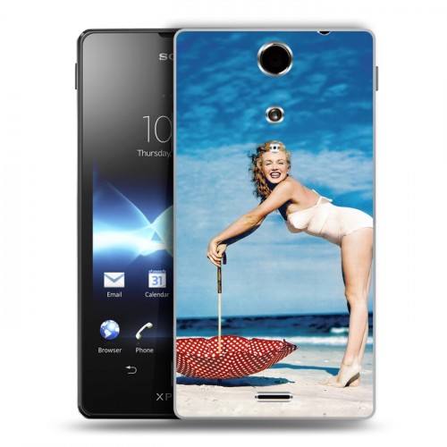 Дизайнерский пластиковый чехол для Sony Xperia TX Мерлин Монро