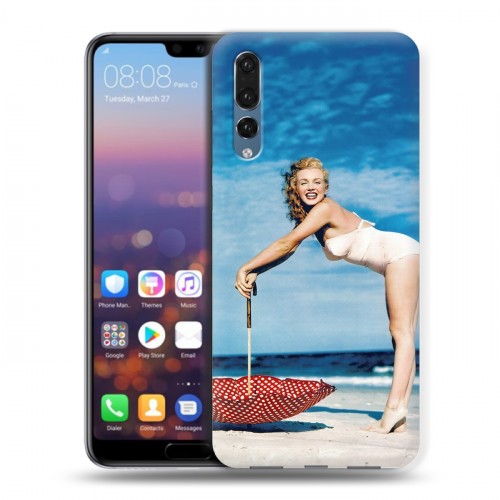 Дизайнерский силиконовый с усиленными углами чехол для Huawei P20 Pro Мерлин Монро