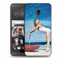 Дизайнерский пластиковый чехол для HTC Desire 700 Мерлин Монро