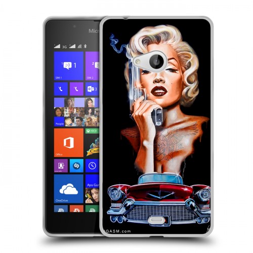 Дизайнерский пластиковый чехол для Microsoft Lumia 540 Мерлин Монро