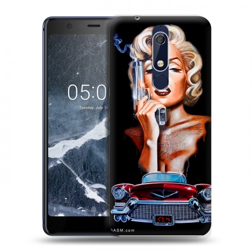 Дизайнерский пластиковый чехол для Nokia 5.1 Мерлин Монро