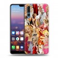 Дизайнерский силиконовый с усиленными углами чехол для Huawei P20 Pro Мерлин Монро