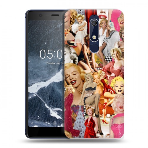 Дизайнерский пластиковый чехол для Nokia 5.1 Мерлин Монро