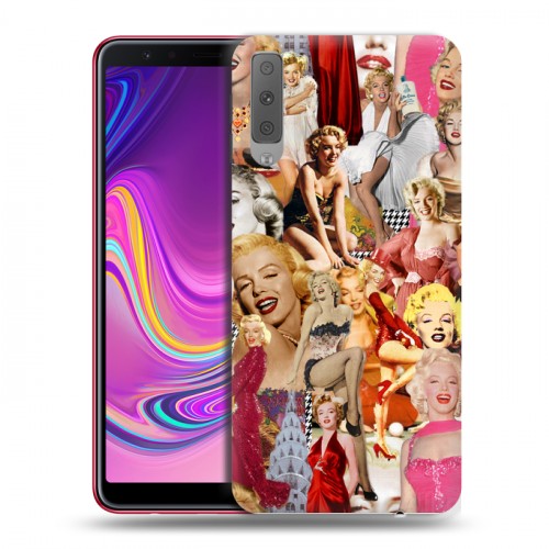 Дизайнерский силиконовый с усиленными углами чехол для Samsung Galaxy A7 (2018) Мерлин Монро