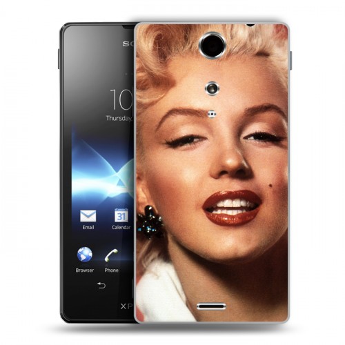 Дизайнерский пластиковый чехол для Sony Xperia TX Мерлин Монро