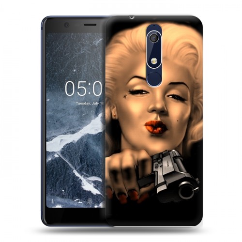 Дизайнерский пластиковый чехол для Nokia 5.1 Мерлин Монро