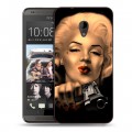 Дизайнерский пластиковый чехол для HTC Desire 700 Мерлин Монро