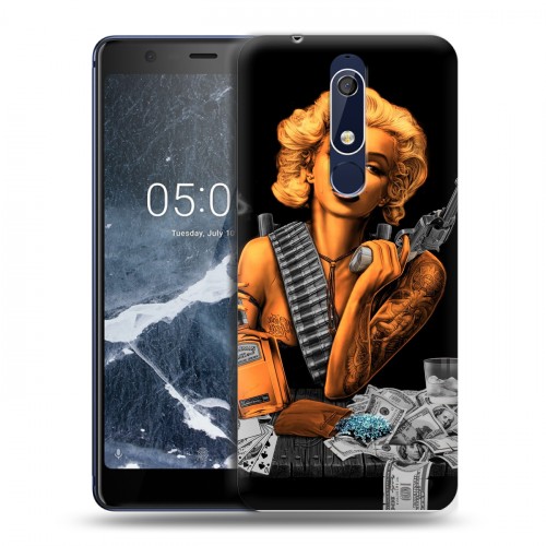 Дизайнерский пластиковый чехол для Nokia 5.1 Мерлин Монро