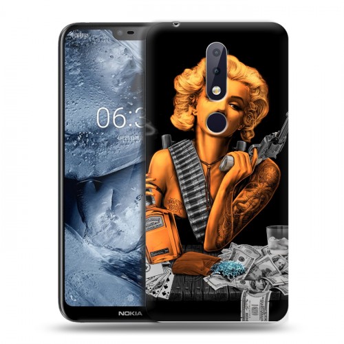 Дизайнерский силиконовый чехол для Nokia 6.1 Plus Мерлин Монро