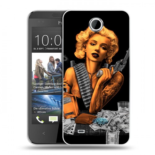 Дизайнерский пластиковый чехол для HTC Desire 300 Мерлин Монро