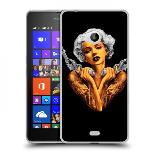 Дизайнерский пластиковый чехол для Microsoft Lumia 540 Мерлин Монро
