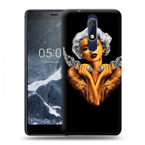 Дизайнерский пластиковый чехол для Nokia 5.1 Мерлин Монро