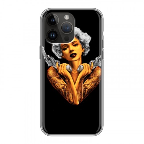 Дизайнерский силиконовый чехол для Iphone 14 Pro Max Мерлин Монро
