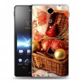 Дизайнерский пластиковый чехол для Sony Xperia TX Новогодние шары