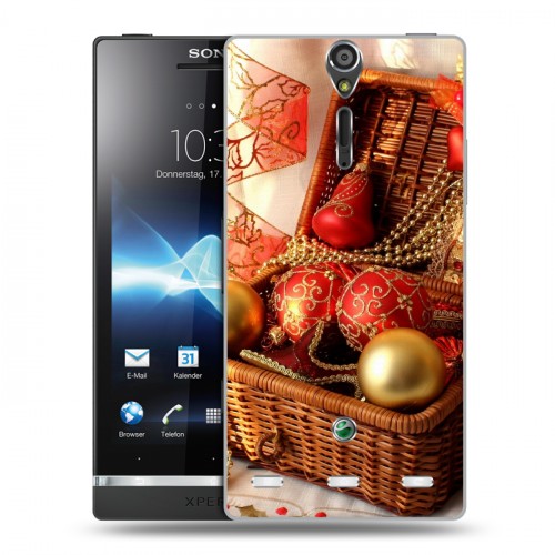 Дизайнерский пластиковый чехол для Sony Xperia S Новогодние шары