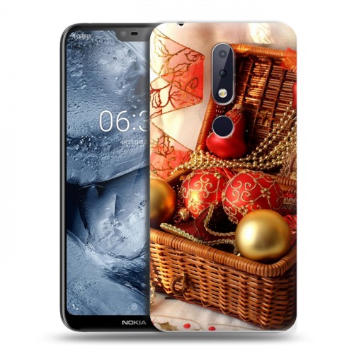 Дизайнерский силиконовый чехол для Nokia 6.1 Plus Новогодние шары