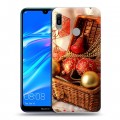 Дизайнерский пластиковый чехол для Huawei Y6 (2019) Новогодние шары