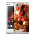 Дизайнерский пластиковый чехол для Sony Xperia L Новогодние шары