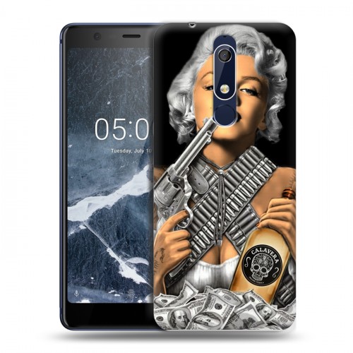 Дизайнерский пластиковый чехол для Nokia 5.1 Мерлин Монро