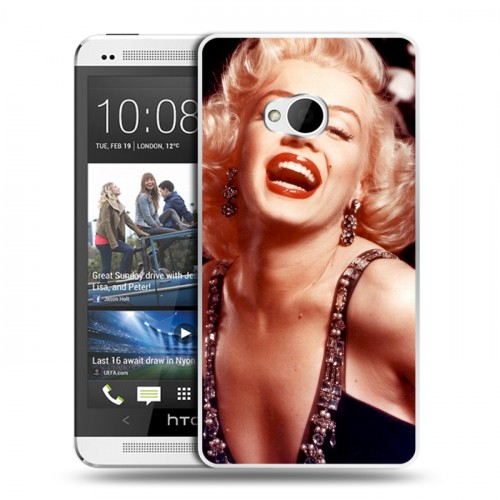 Дизайнерский пластиковый чехол для HTC One (M7) Dual SIM Мерлин Монро