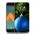 Дизайнерский пластиковый чехол для HTC 10 Новогодние шары