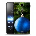 Дизайнерский пластиковый чехол для Sony Xperia TX Новогодние шары