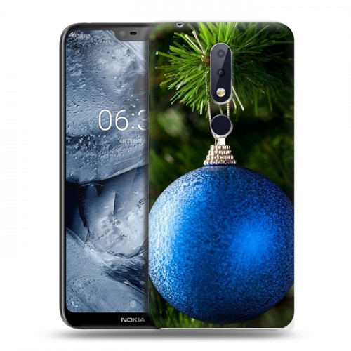 Дизайнерский пластиковый чехол для Nokia 6.1 Plus Новогодние шары